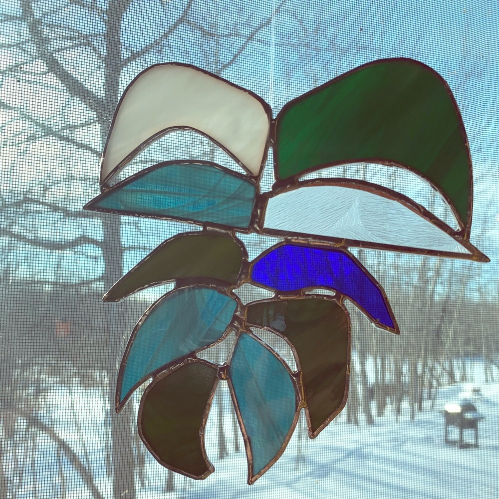 Monstera stained glass